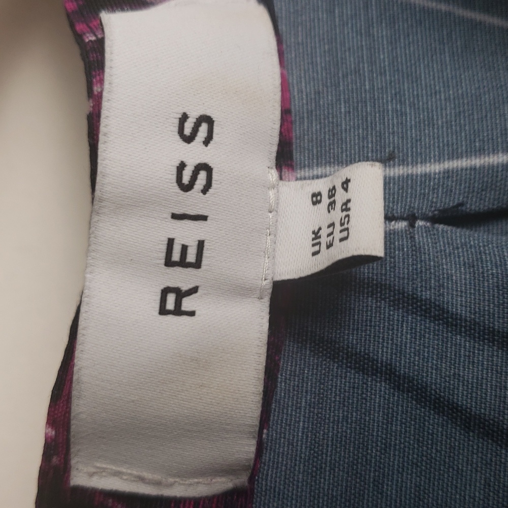 Reiss Black Dress with Pink Leaf Print Midi - Picture 11 of 16